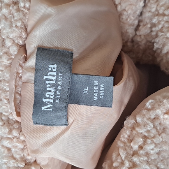 Martha Stewart Faux Curly Lamb Fur Soft Pink Coat Sz. XL NWOT - Picture 4 of 15